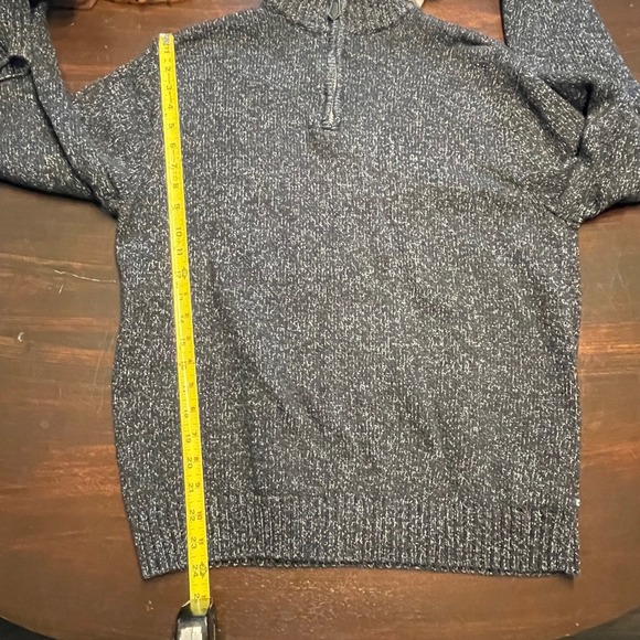 Chaps‎ Mens Gray Speckled Knit Quarter Zip Sweater Size M - Picture 7 of 7